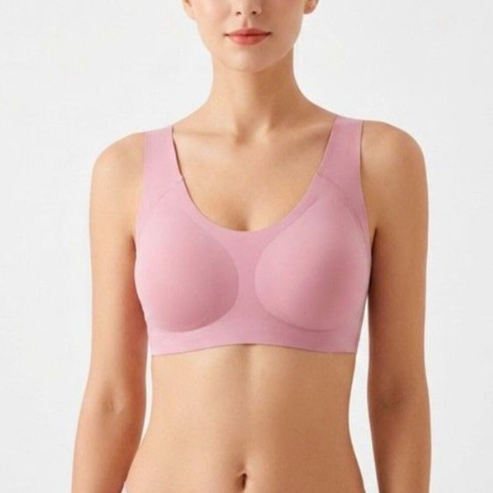 AnyBody QVC Women's NWT Rose Pink Molded Cup Wire-Free Pull-On Bra Size 3X